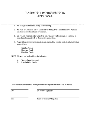 Fillable Online highlandergroup Basement Modification Request Form ...