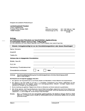 Application for Limited Hunting Permit in Germany