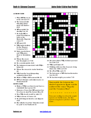 Monthly timesheet template - Death of a Salesman Crossword Andrea Snider Adrian Hoad