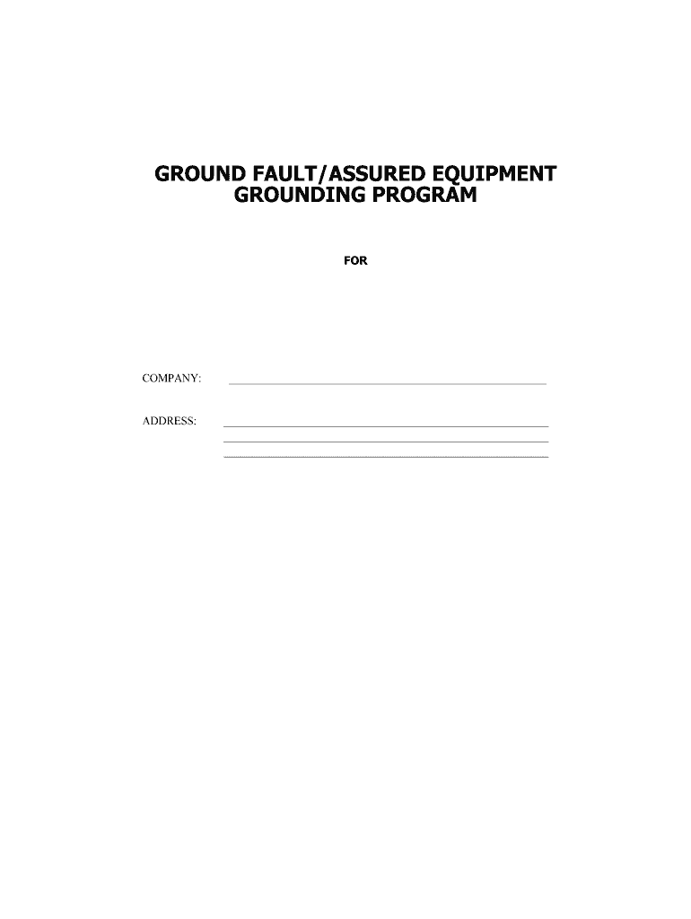 Fillable Online Ground fault/assured equipment grounding program