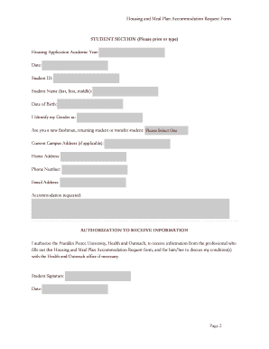 Housing and Meal Plan Accommodations bFormb - Franklin Pierce bb - franklinpierce