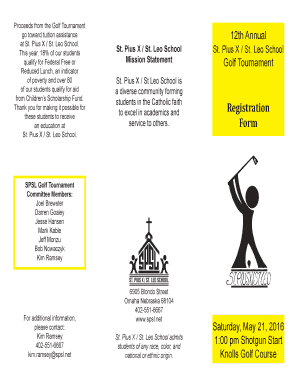 Registration bFormb - bStb Pius bStb Leo - spsl