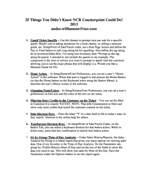 Fillable Online 25 Things You Didnt Know NCR Counterpoint Could Do Fax
