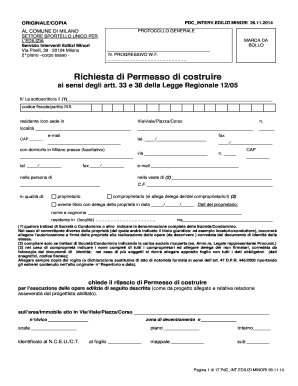 Fillable online richiesta di permesso di costruire ... Permesso online