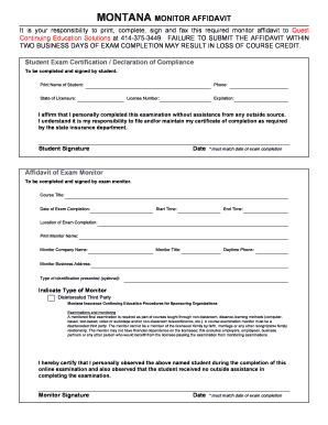 MONTANA MONITOR AFFIDAVIT