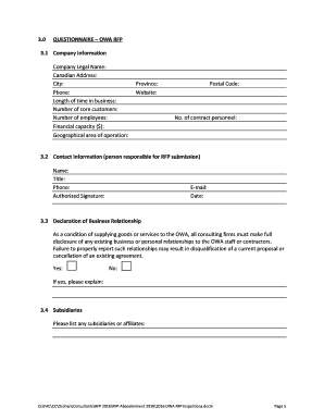 REQUEST FOR PROPOSAL RFP Inspections - Orphan Well