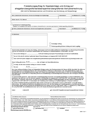Ausfüllbar Online Freistellungsauftrag fr Kapitalertrge und Antrag auf ...