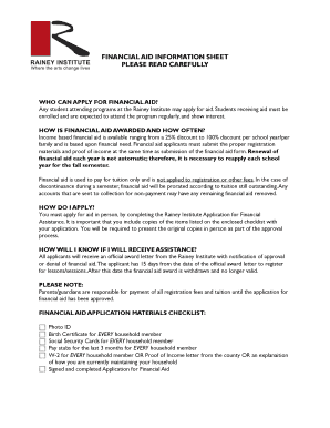 Motor data sheet pdf - FINANCIAL AID INFORMATION SHEET PLEASE READ CAREFULLY - raineyinstitute