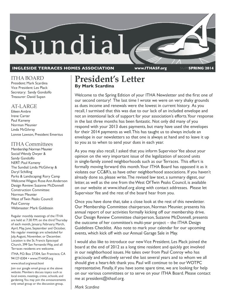 Fillable Online ithasf Sundial online.indd Ingleside Terraces Homes