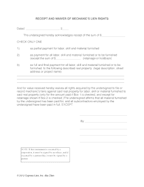 lien release form templates fillable printable samples for pdf mechanics lien waiver form