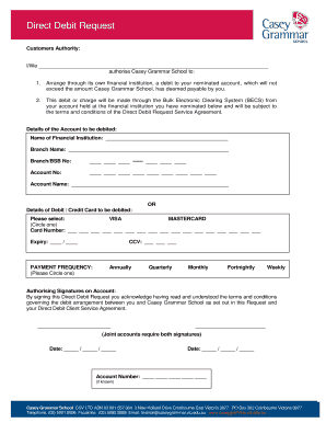 Direct debit authority form template - Direct Debit Request.pdf - Casey Grammar School - caseygrammar vic edu