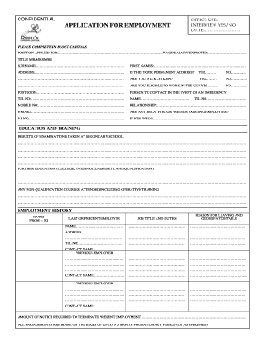 CONFIDENTIAL OFFICE USE APPLICATION FOR - deansgardencentre co