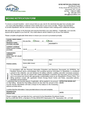Moving Notification Form-02-05-15 - Wyse Meter Solutions