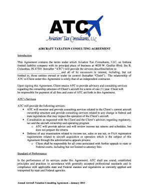 AIRCRAFT TAXATION CONSULTING AGREEMENT