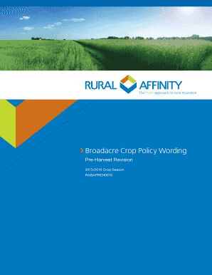 Short form of thank you - Broadacre Crop Policy Wording Pre-Harvest Revision - Rural Affinity