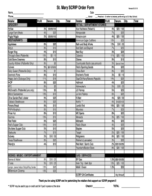 St Mary SCRIP Order Form Revised 010112 - stmaryplatteville