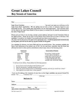 Reference letter sample for employee - Eagle Scout Reference Letter - Boy Scout Troop 782