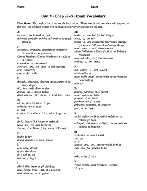 Unit V (Chap 22-24) Exam Vocabulary - Live Oak Classical School