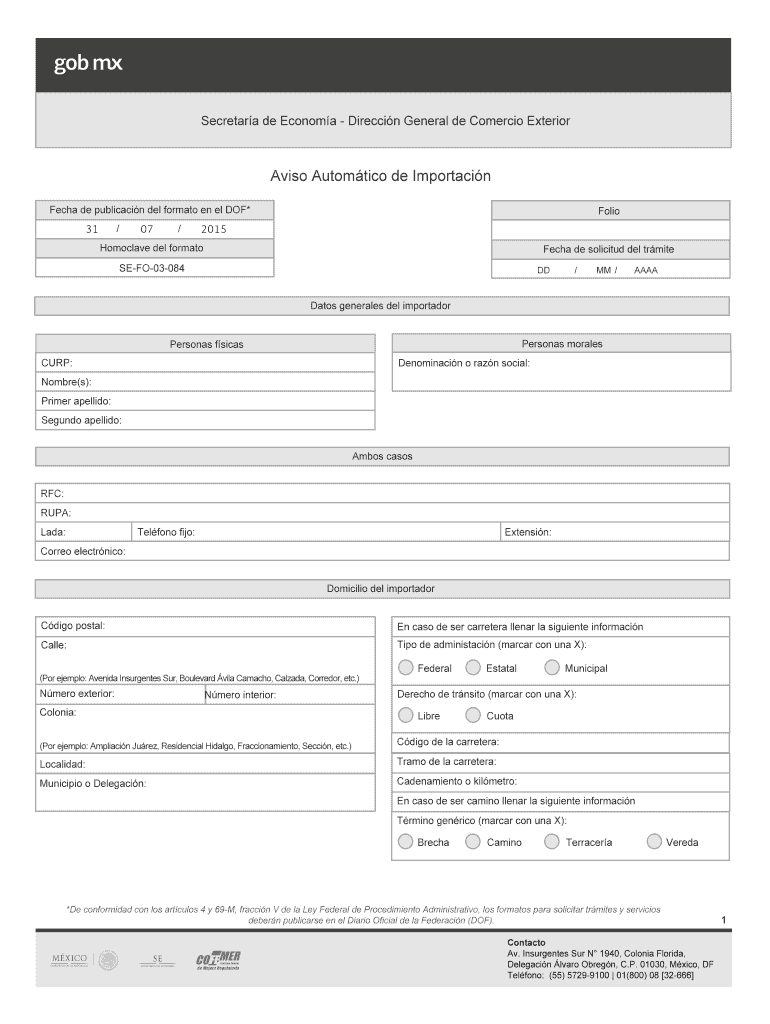 Aviso Automtico de Importacin - SIICEX Vista previa en la página 1
