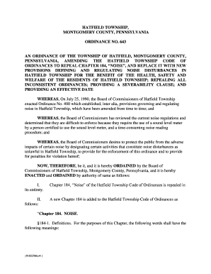 Signed at sample - hatfield township noise ordinance