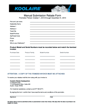 Manual Submission Rebate Form - Southern Ice