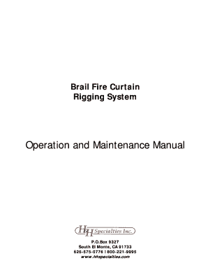 Fillable Online Brail Fire Curtain Rigging System H Amp H