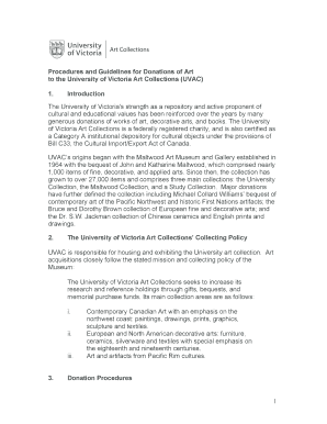 Procedures and Guidelines for Donations of Art