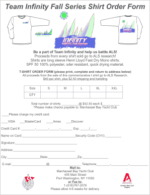 MBFS T Shirt order form - manhassetbayycorg