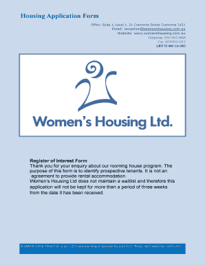 Wohnungsbewerbung muster pdf - Housing Application Form - Womens Housing