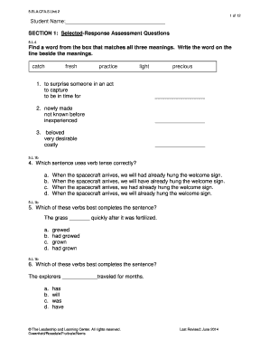 SECTION 1 Selected-Response Assessment Questions Find a