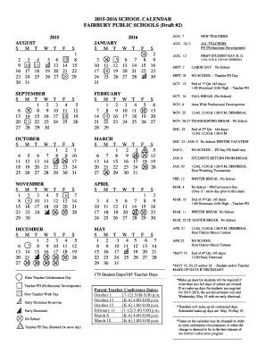 2015-2016 SCHOOL CALENDAR FAIRBURY PUBLIC SCHOOLS Draft 2 - fairburyjeffs