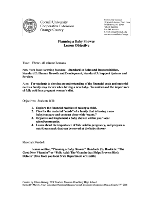 4LessonPlanningABabyShowerI II IIIdoc - counties cce cornell