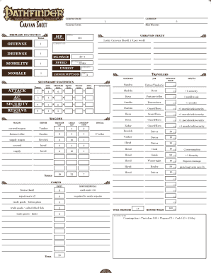 LATHF1nDen SHEET PRIMARY STATISTICS CARAVAN FEATS