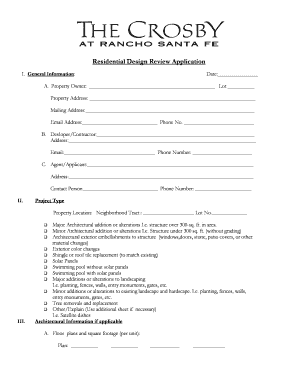 Application for submitting documents in office - Residential Design Review Application - bcrosbyestatebborgb