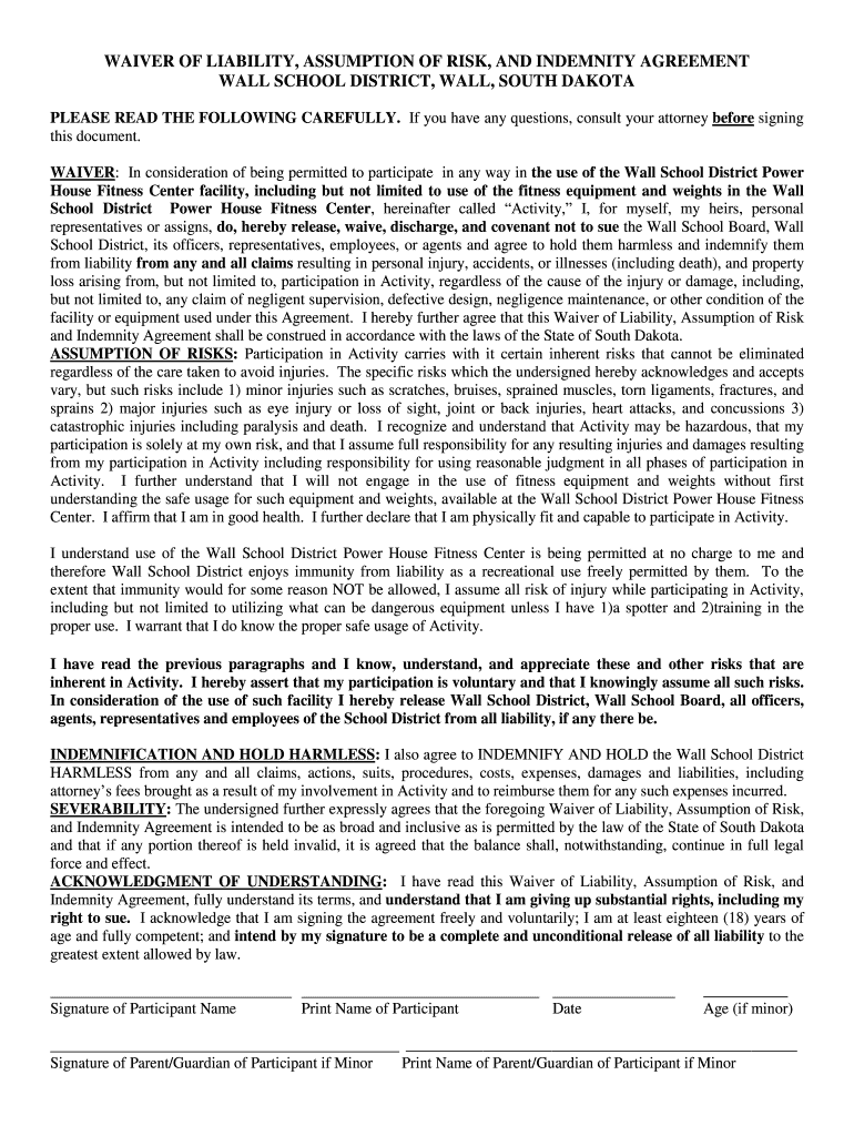 Fillable Online WALL SCHOOL DISTRICT, WALL, SOUTH DAKOTA Fax Email