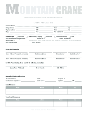 Credit Application Form