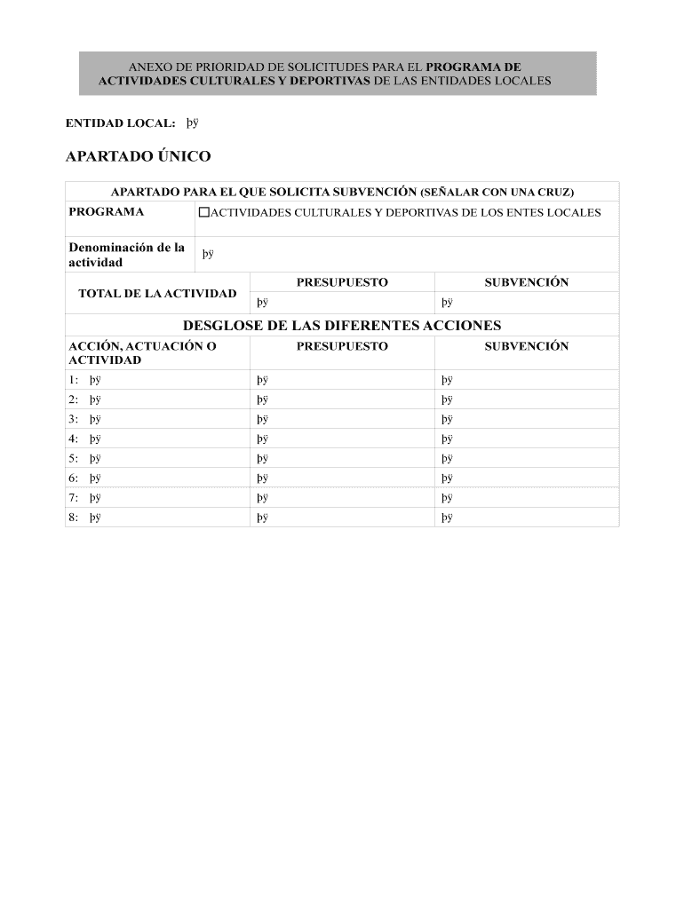 ANEXO DE PRIORIDAD DE SOLICITUDES PARA EL PROGRAMA DE Vista previa en la página 1