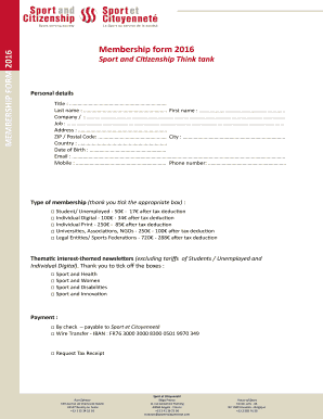 Sport and Citizenship Think tank