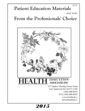 Patient Education Pamphlets Order Form