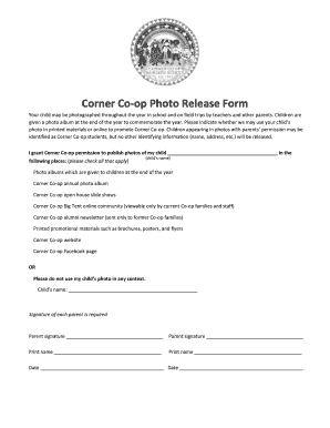 Mess reduction letter format - Photo release form - bcornercoopbborgb