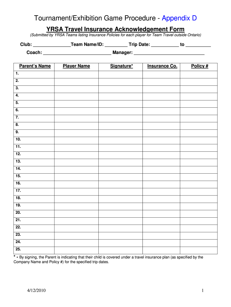 acknowledgement of insurance Preview on Page 1