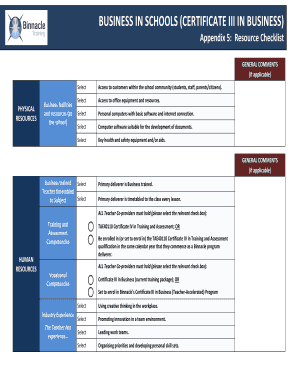 BUSINESS IN SCHOOLS (CERTIFICATE III IN ... - Binnacle Training