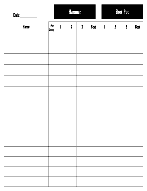 Track and Field Event Results Form