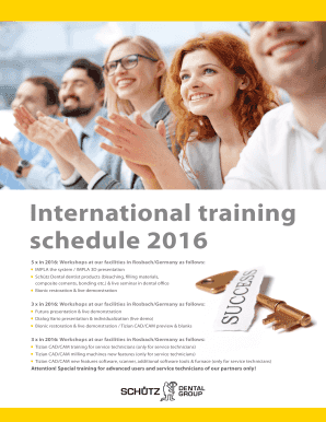 International training schedule 2016 - bschuetzb-bdentalbde