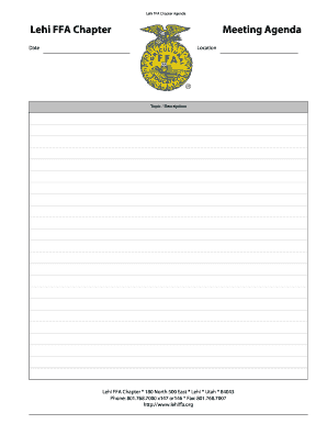 Lehi FFA Chapter Meeting Agenda