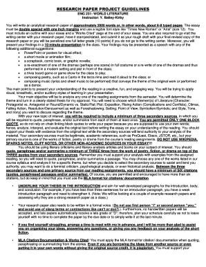 Outline mla format template - Research Paper & Final Presentation Guidelines