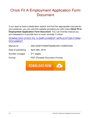Fillable Online BChick Fil Ab Employment bApplicationb Form Document ...