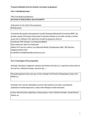 Proposal submission form for bachelor and master - eng kuleuven
