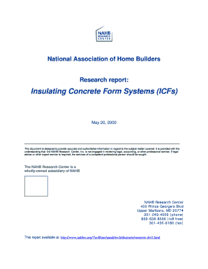 Review of systems template - Insulating Concrete Form Systems ICFs