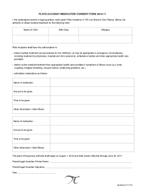 PLATO ACADEMY MEDICATION CONSENT FORM 2016-17 - platoacademy